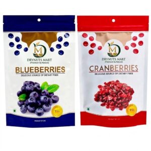 Wonderland Foods 350g Premium Berries Combo Sliced Cranberries 200g & Blueberries 150g